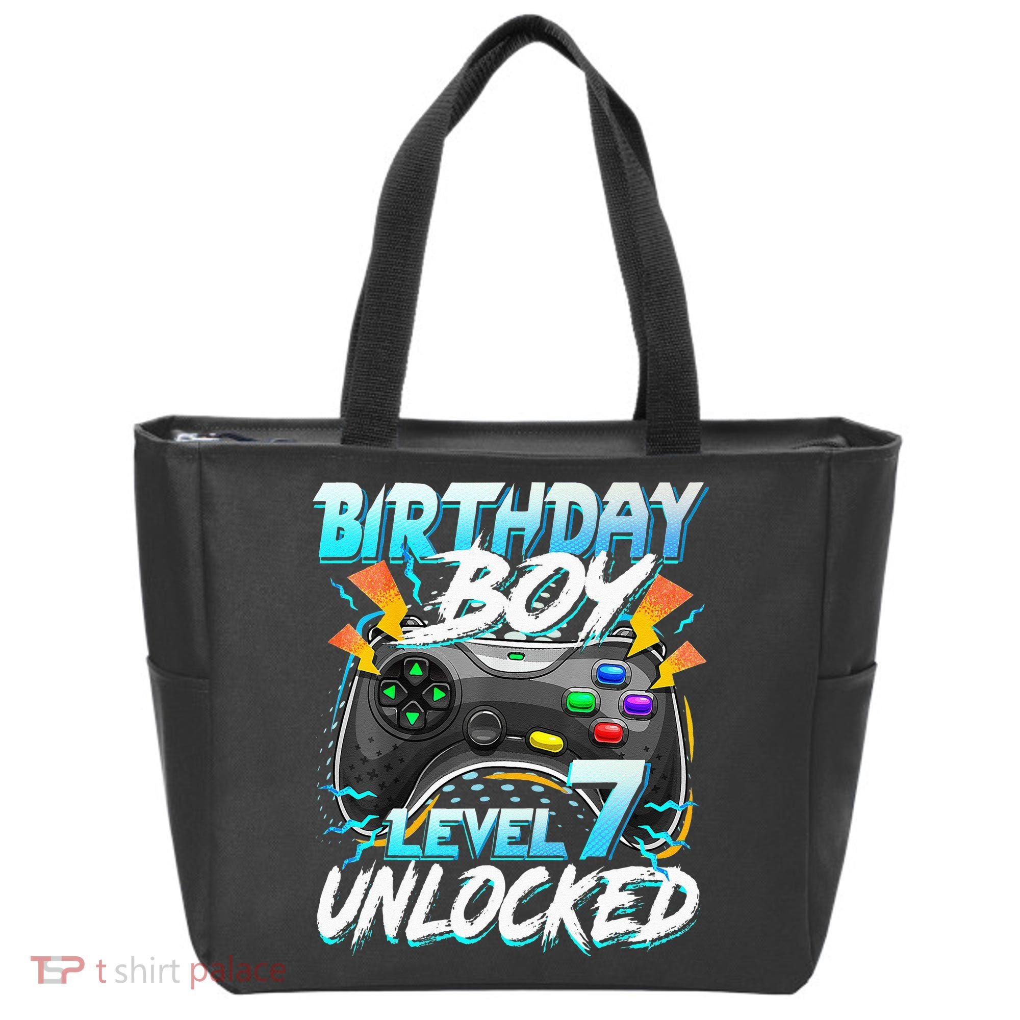 Birthday Boy Level 7 Unlocked Video Game Birthday Party Tote Bag