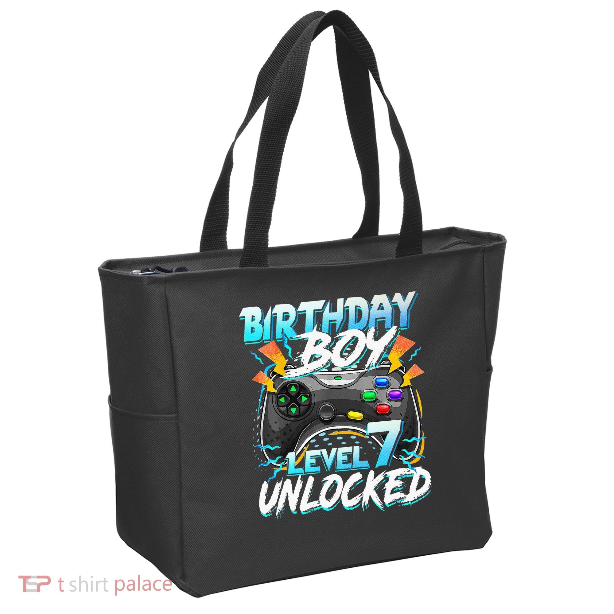 Birthday Boy Level 7 Unlocked Video Game Birthday Party Tote Bag