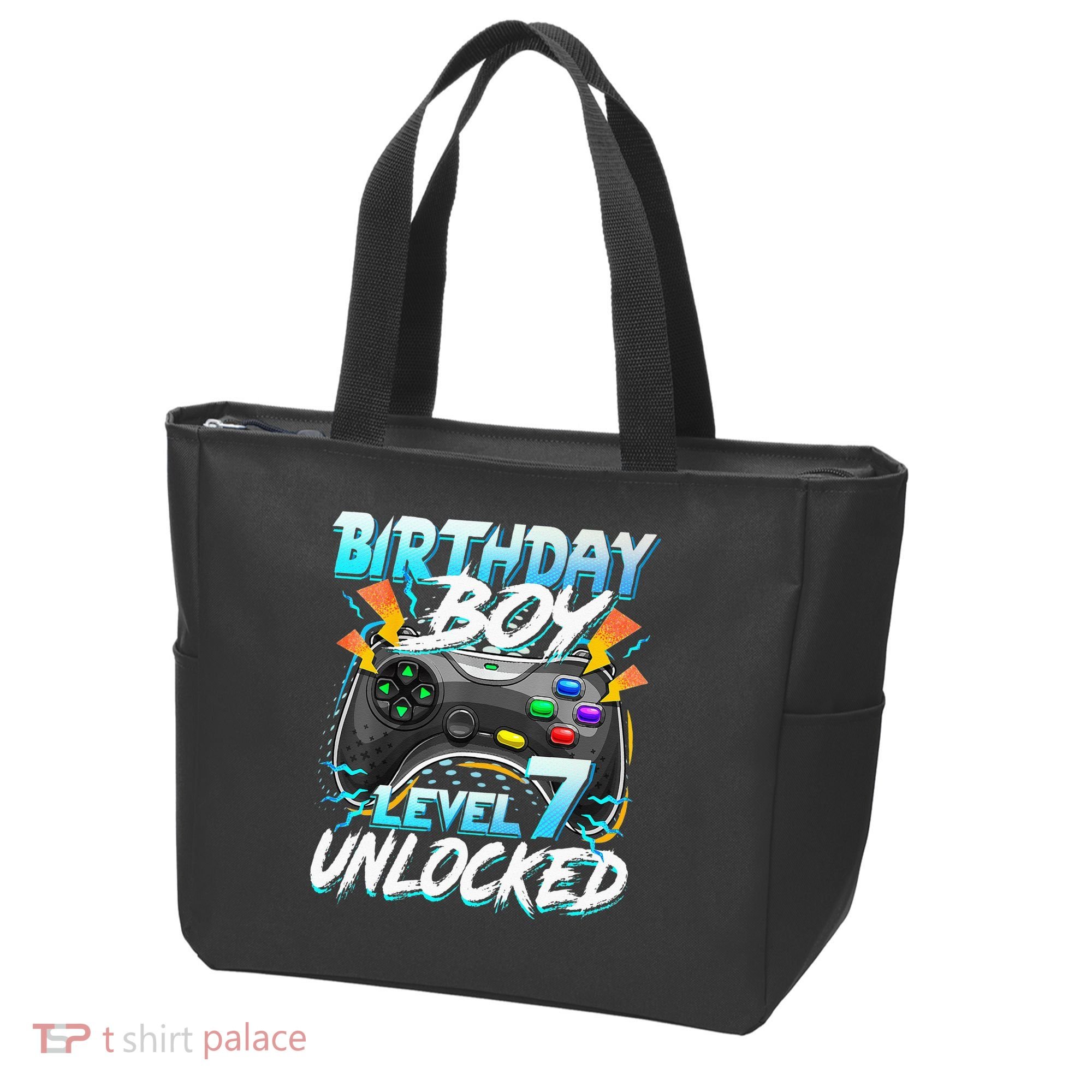 Birthday Boy Level 7 Unlocked Video Game Birthday Party Tote Bag