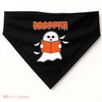 Booooks Book Lover Halloween Ghost Boo USA-Made Doggie Bandana thumb 0