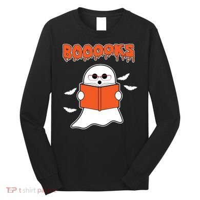 Booooks Book Lover Halloween Ghost Boo Long Sleeve Shirt