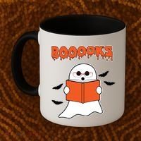 Booooks Book Lover Halloween Ghost Boo Coffee Mug thumb 2