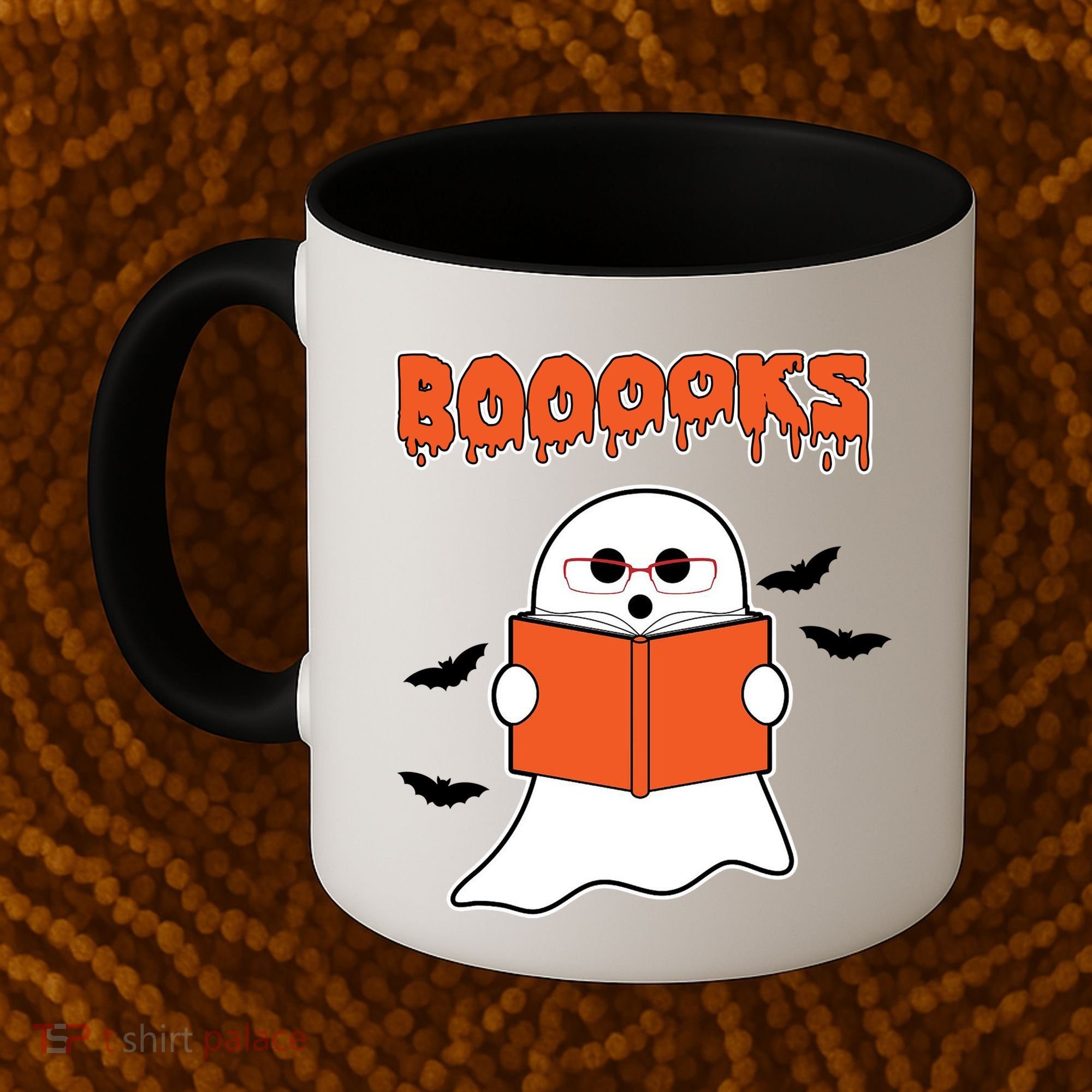 Booooks Book Lover Halloween Ghost Boo Coffee Mug