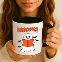 Booooks Book Lover Halloween Ghost Boo Coffee Mug thumb 3