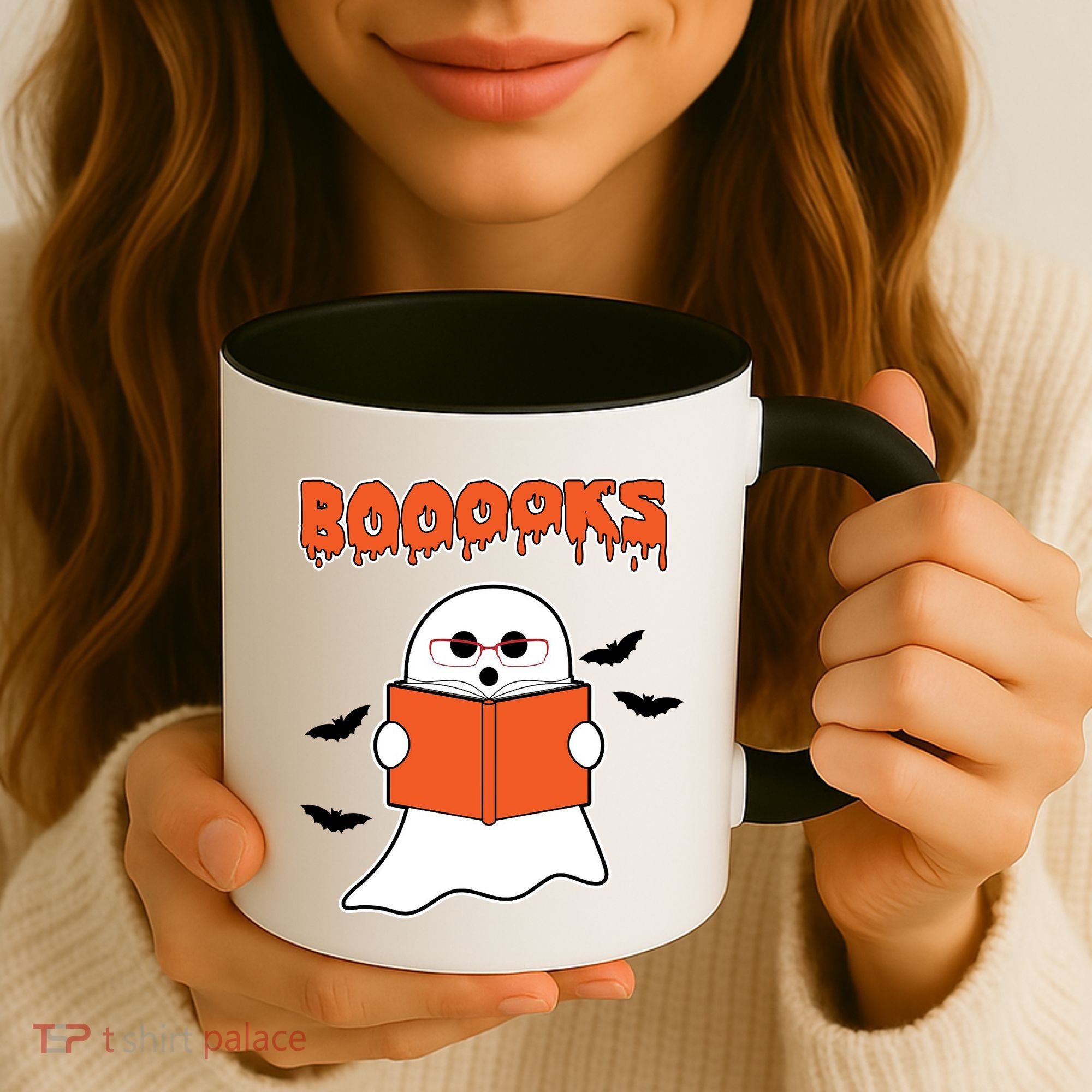 Booooks Book Lover Halloween Ghost Boo Coffee Mug