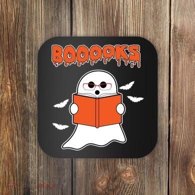 Booooks Book Lover Halloween Ghost Boo Coaster