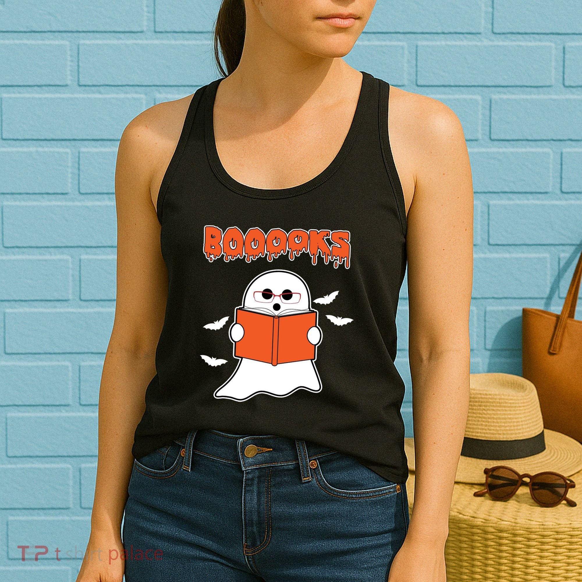 Booooks Book Lover Halloween Ghost Boo Women's Tank Top