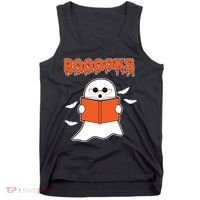 Booooks Book Lover Halloween Ghost Boo Tank Top thumb 0