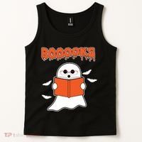 Booooks Book Lover Halloween Ghost Boo Tank Top thumb 2