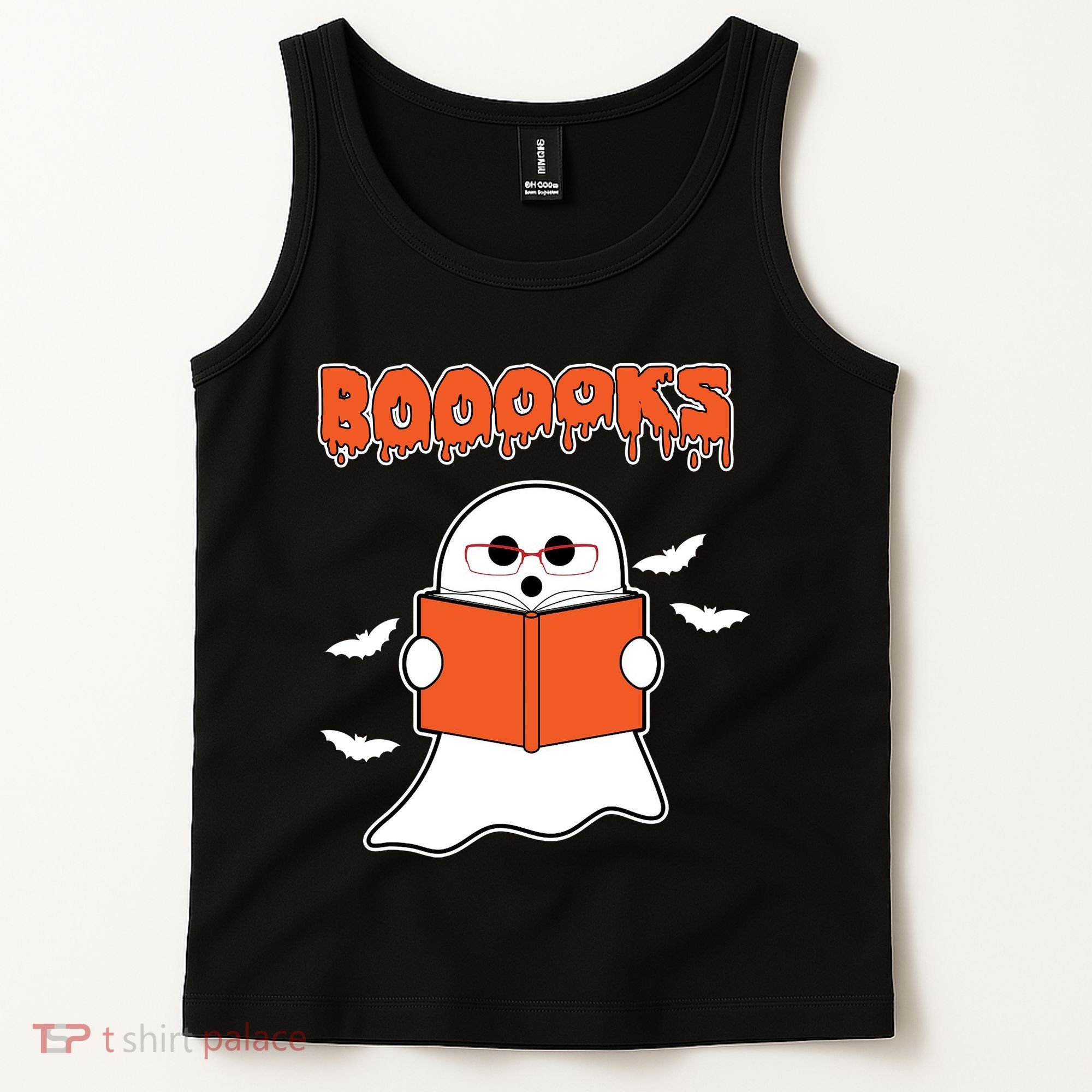 Booooks Book Lover Halloween Ghost Boo Tank Top