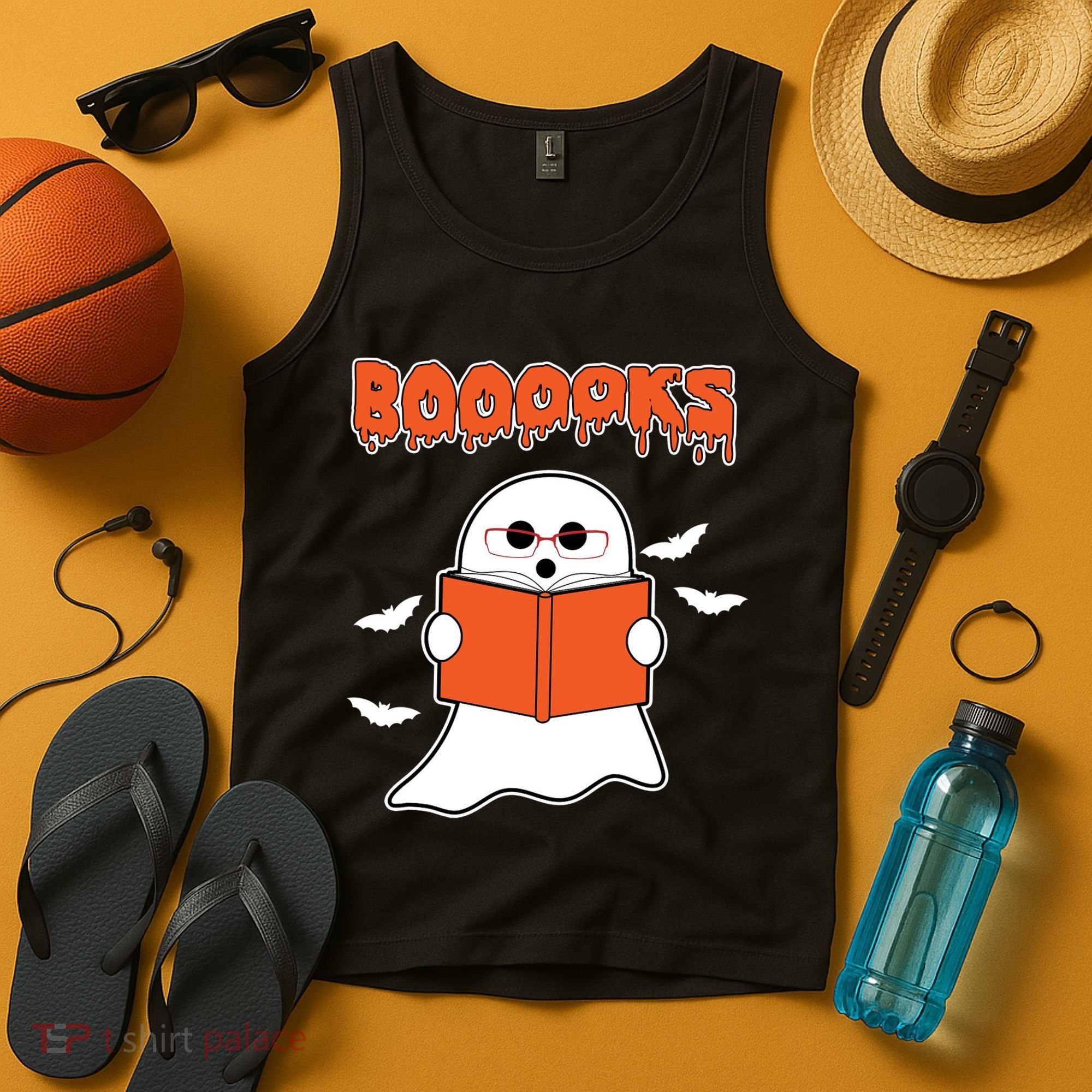 Booooks Book Lover Halloween Ghost Boo Tank Top
