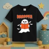 Booooks Book Lover Halloween Ghost Boo Toddler T-Shirt thumb 3