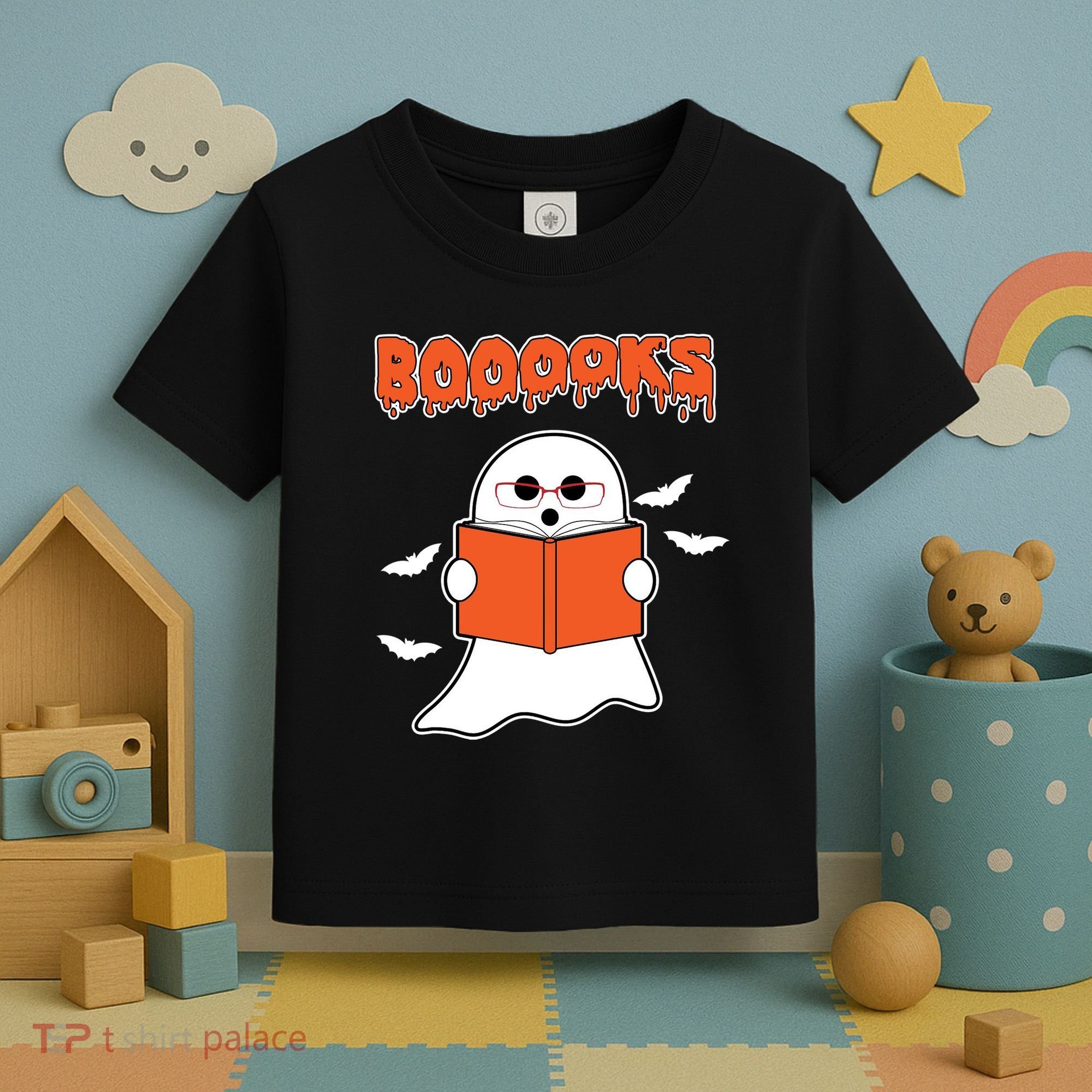 Booooks Book Lover Halloween Ghost Boo Toddler T-Shirt