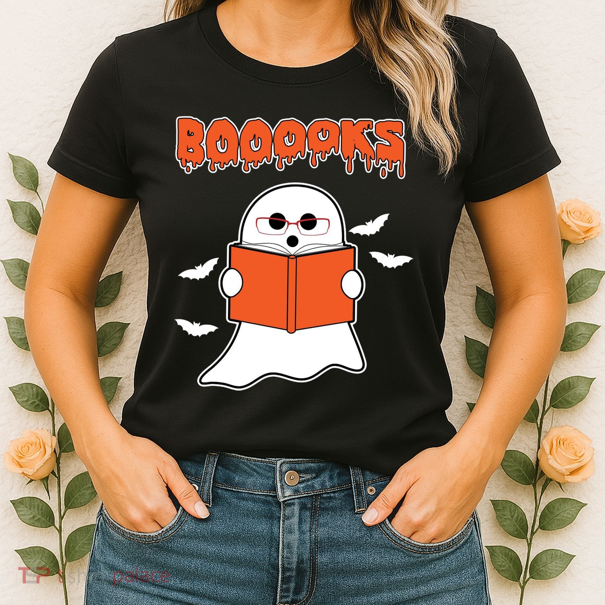 Booooks Book Lover Halloween Ghost Boo Women's T-Shirt