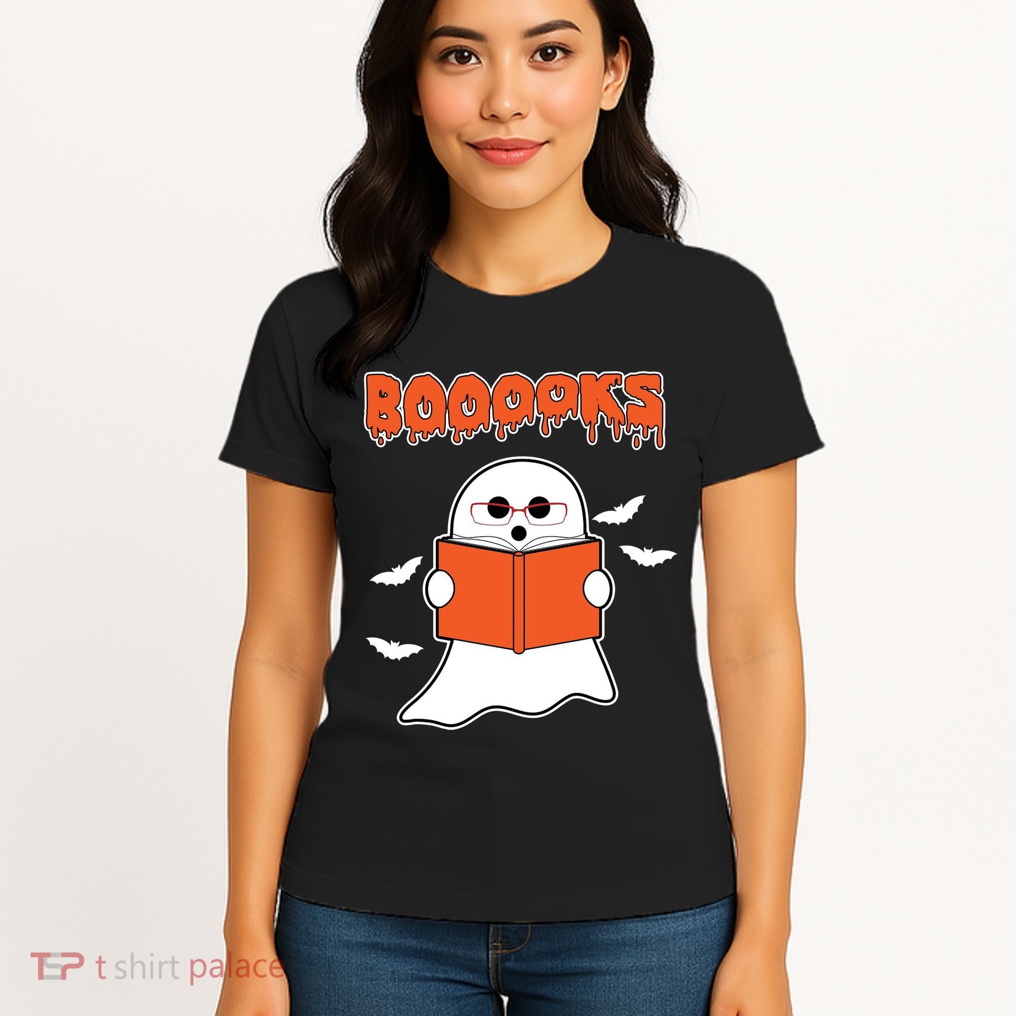 Booooks Book Lover Halloween Ghost Boo Women's T-Shirt