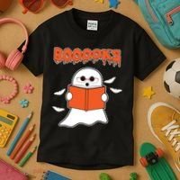 Booooks Book Lover Halloween Ghost Boo Kids T-Shirt thumb 3