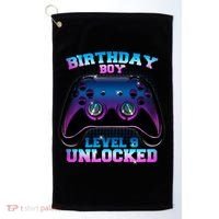 Birthday Boy Level 9 Unlocked Birthday Gift Golf Towel thumb 0
