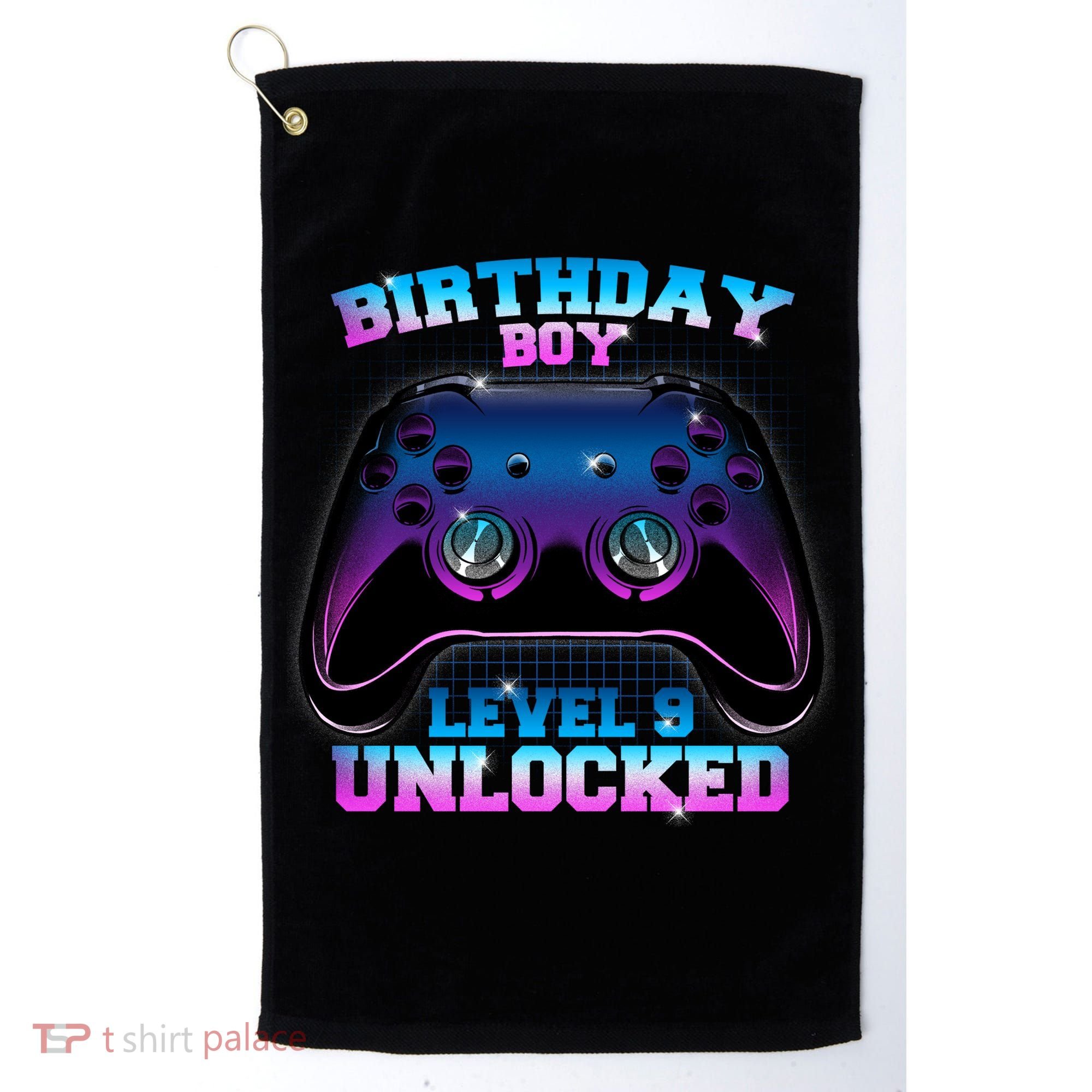 Birthday Boy Level 9 Unlocked Birthday Gift Golf Towel