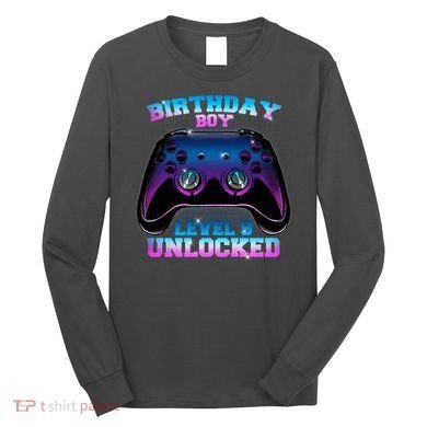Birthday Boy Level 9 Unlocked Birthday Gift Long Sleeve Shirt