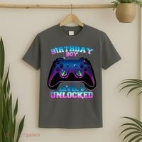 Birthday Boy Level 9 Unlocked Birthday Gift T-Shirt thumb 2