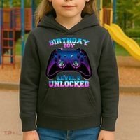 Birthday Boy Level 9 Unlocked Birthday Gift Kids Hoodie thumb 3