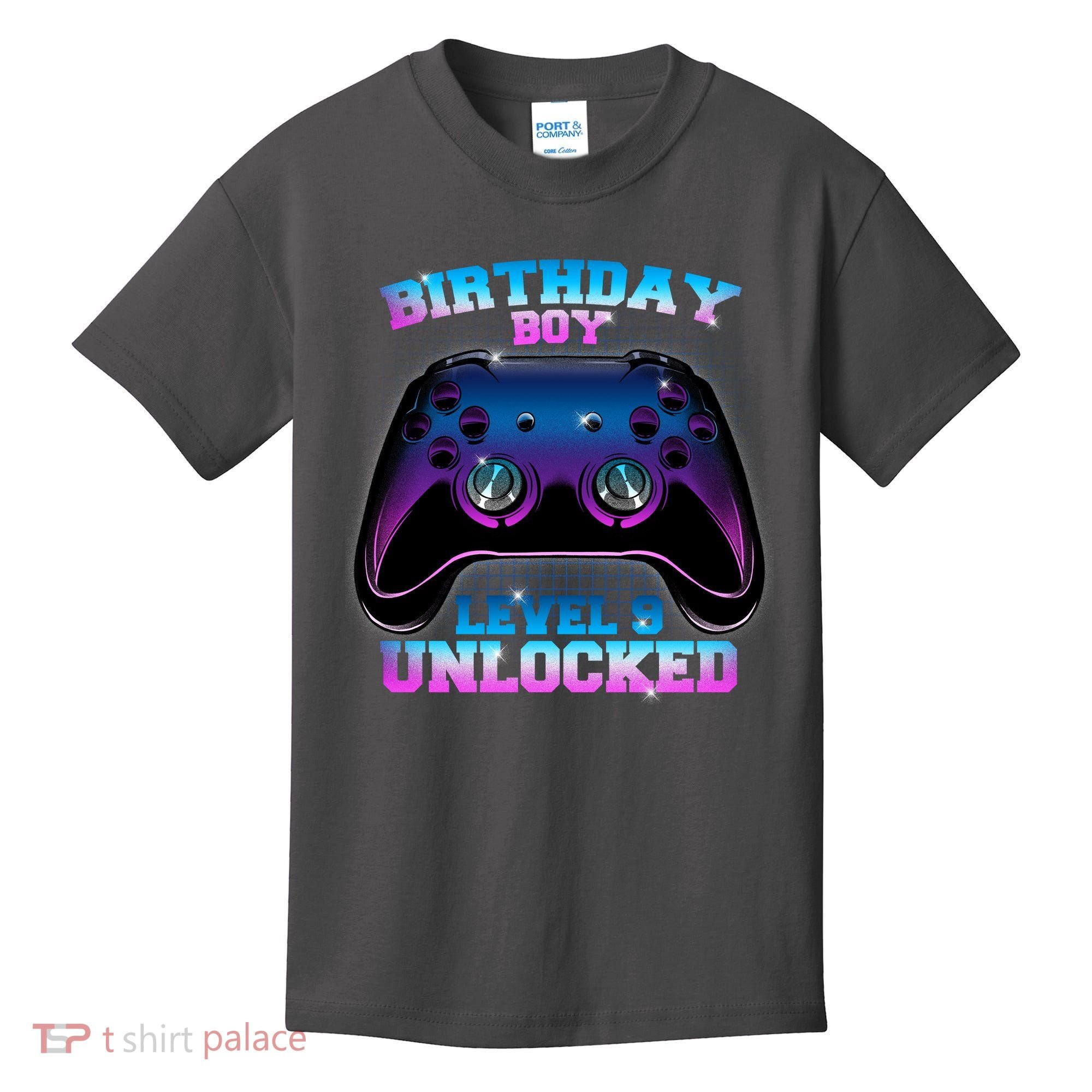 Birthday Boy Level 9 Unlocked Birthday Gift Kids T-Shirt