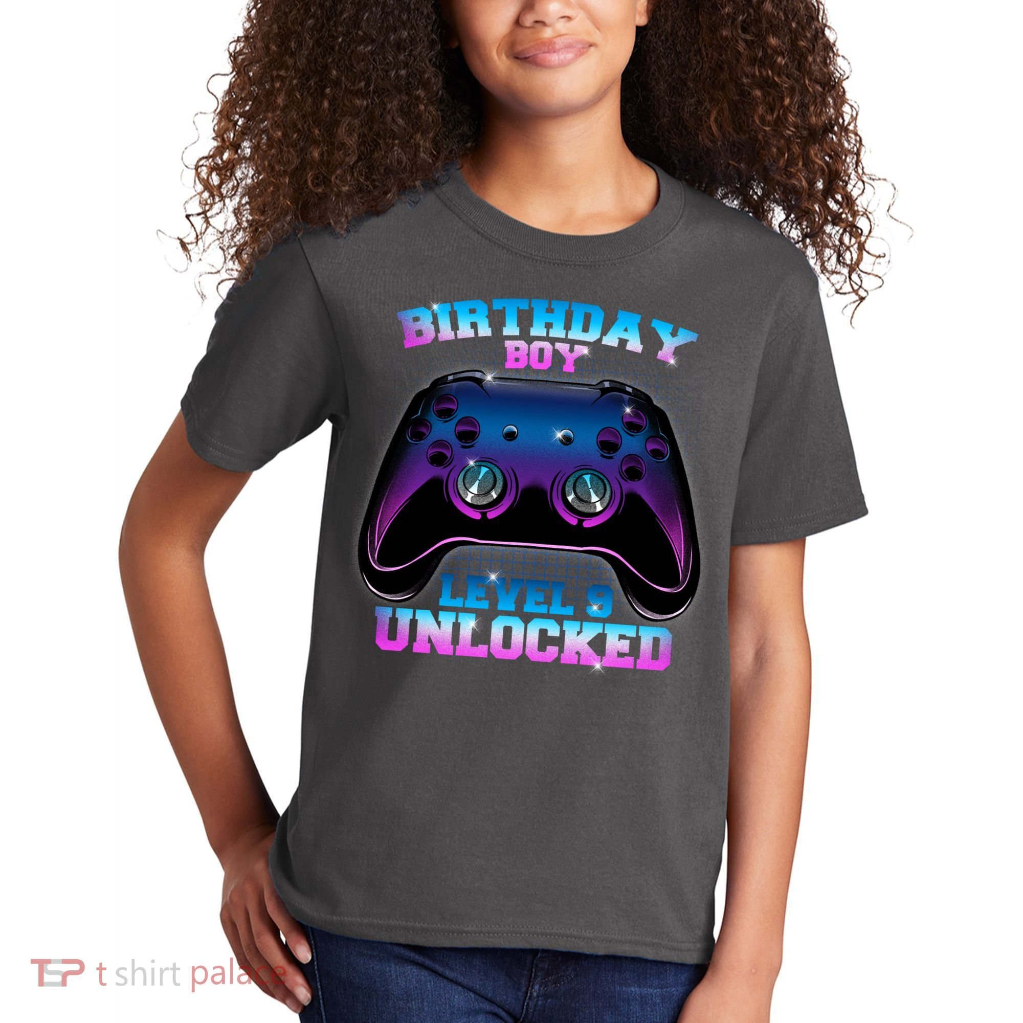 Birthday Boy Level 9 Unlocked Birthday Gift Kids T-Shirt