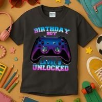 Birthday Boy Level 9 Unlocked Birthday Gift Kids T-Shirt thumb 3