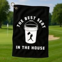 Bucket Baseball Lovers The Best Seat In The House Golf Towel thumb 1