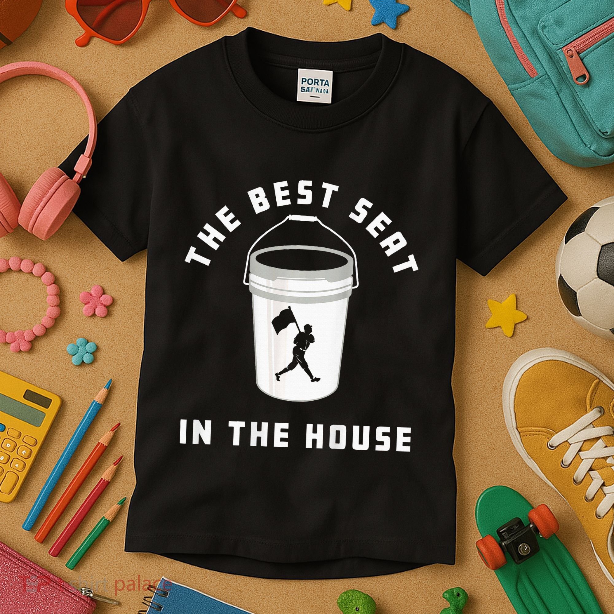 Bucket Baseball Lovers The Best Seat In The House Kids T-Shirt