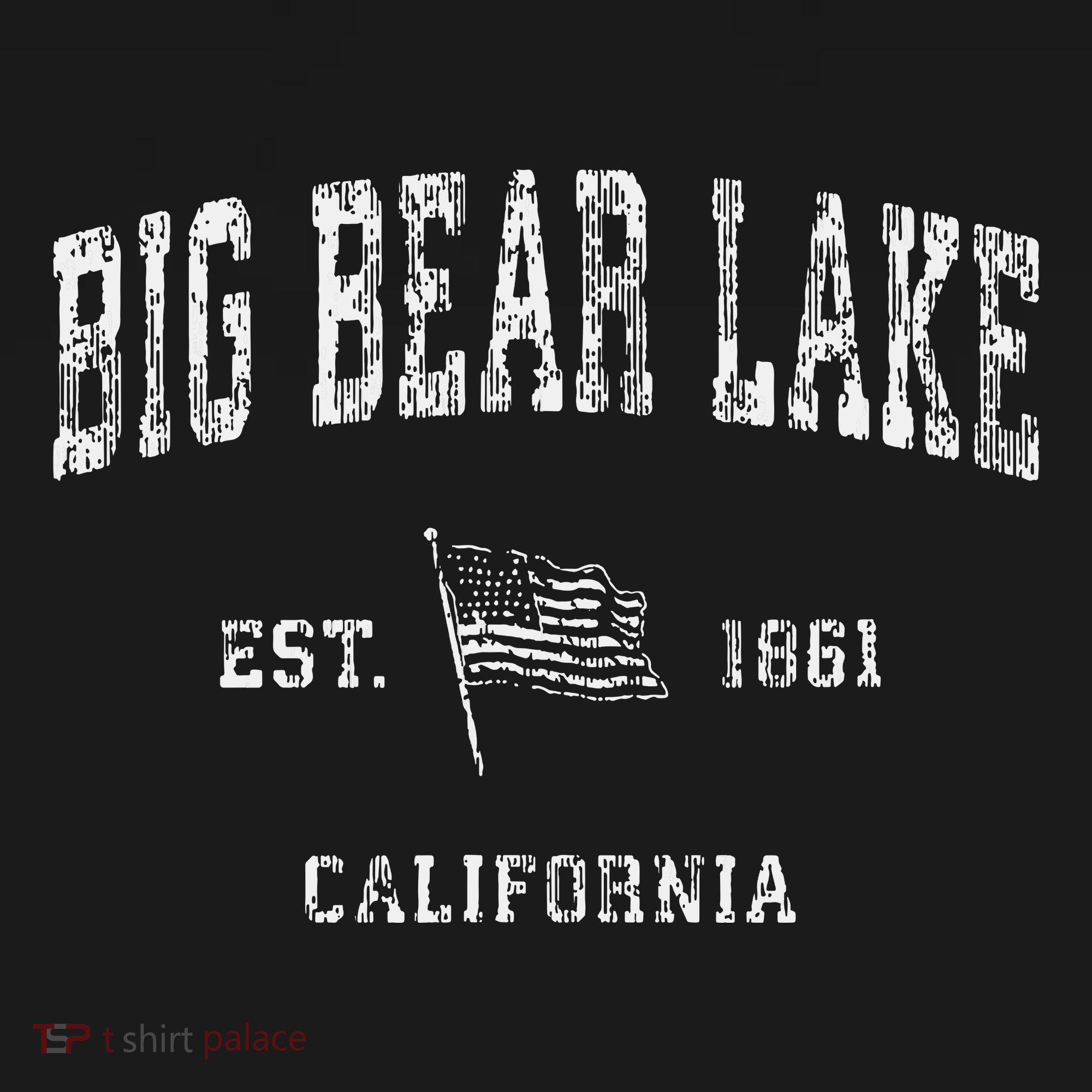 Big Bear Lake California Ca Vintage Us Flag T-Shirt
