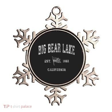 Big Bear Lake California Ca Vintage Us Flag Ornament