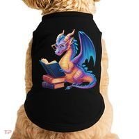 Bookworm Book Lover Women Dragon Reading Doggie Tank thumb 0