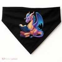 Bookworm Book Lover Women Dragon Reading USA-Made Doggie Bandana thumb 0