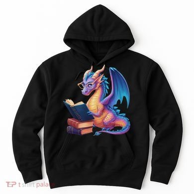 Bookworm Book Lover Women Dragon Reading Hoodie
