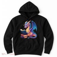 Bookworm Book Lover Women Dragon Reading Hoodie thumb 0