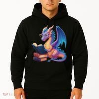 Bookworm Book Lover Women Dragon Reading Hoodie thumb 2