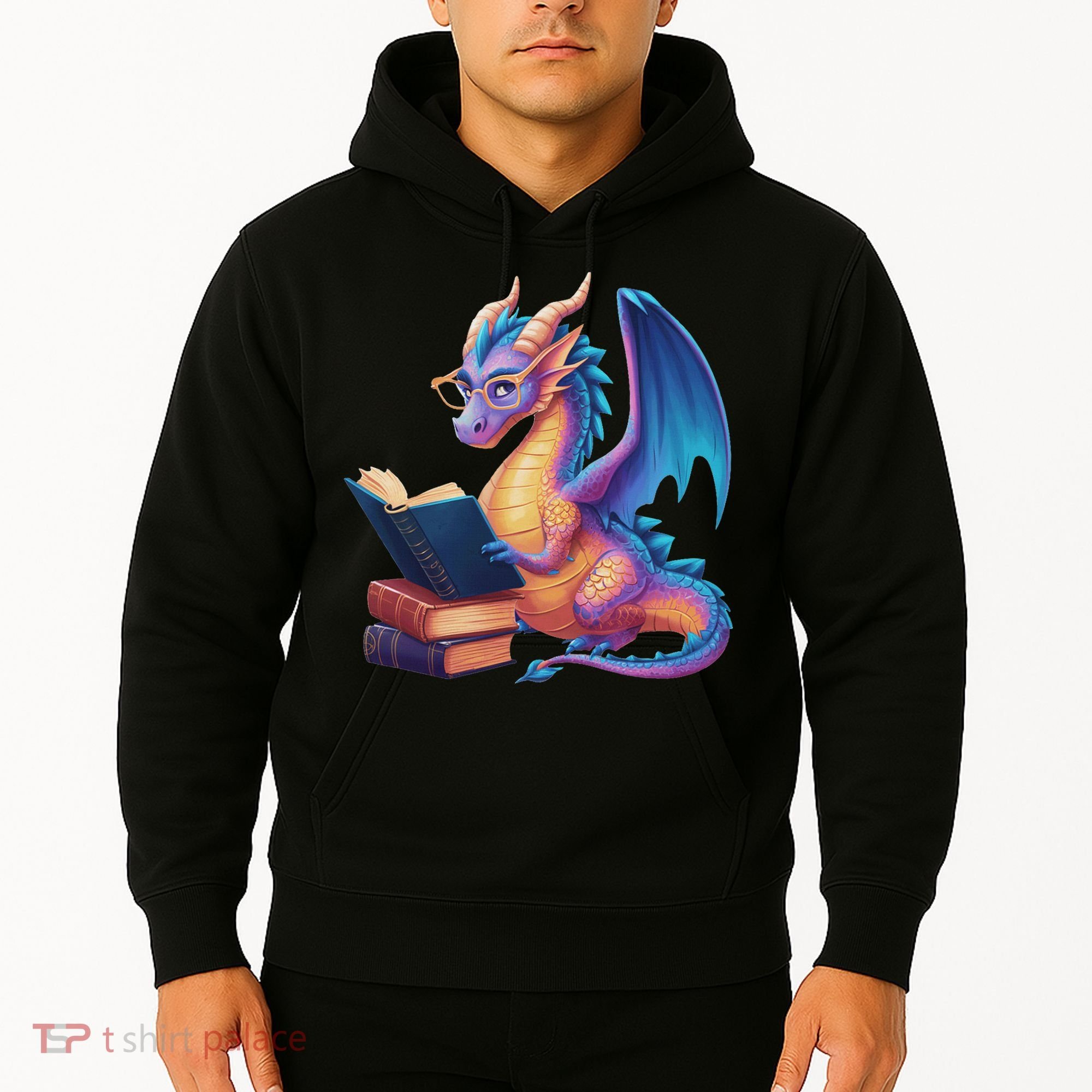 Bookworm Book Lover Women Dragon Reading Hoodie