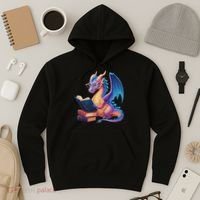 Bookworm Book Lover Women Dragon Reading Hoodie thumb 3