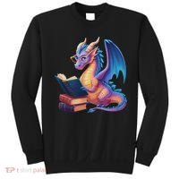 Bookworm Book Lover Women Dragon Reading Sweatshirt thumb 0