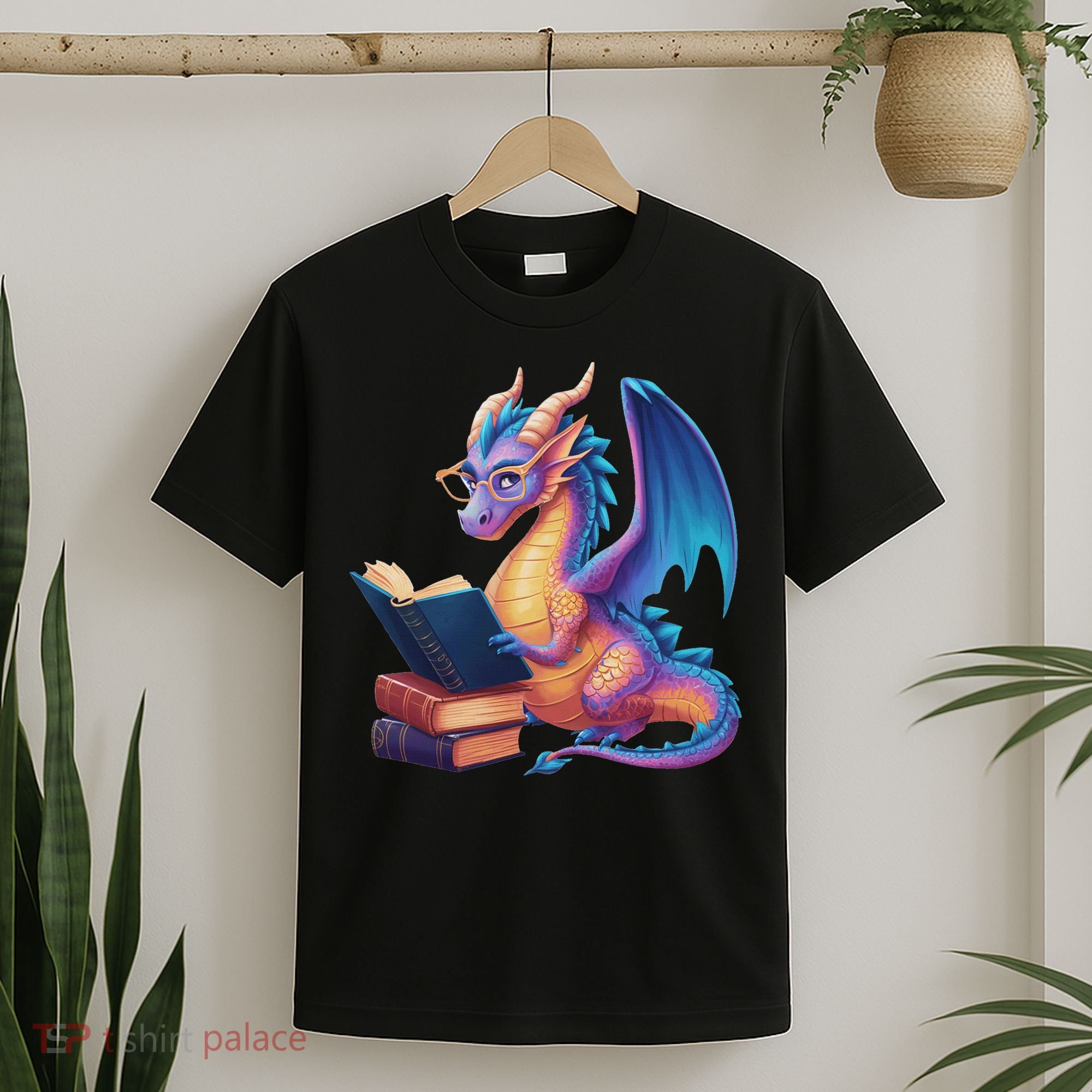 Bookworm Book Lover Women Dragon Reading T-Shirt