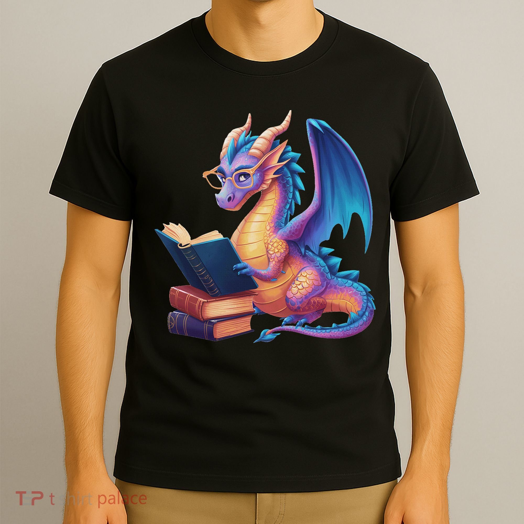 Bookworm Book Lover Women Dragon Reading T-Shirt