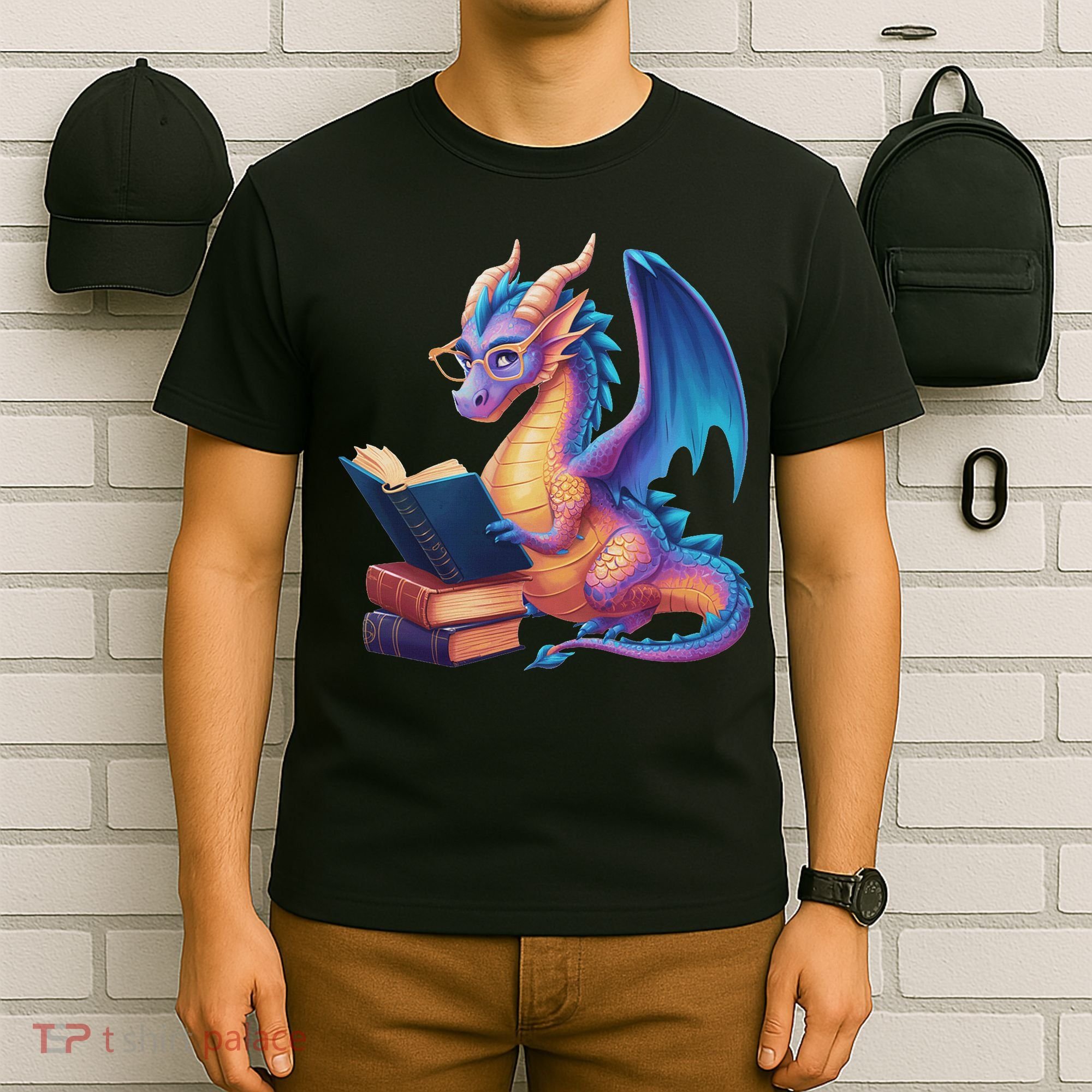 Bookworm Book Lover Women Dragon Reading T-Shirt