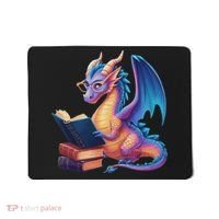 Bookworm Book Lover Women Dragon Reading Mousepad thumb 0