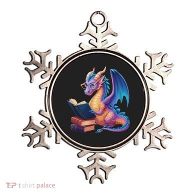 Bookworm Book Lover Women Dragon Reading Ornament