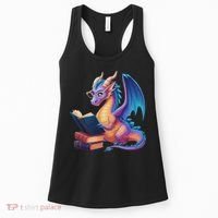 Bookworm Book Lover Women Dragon Reading Women's Tank Top thumb 0