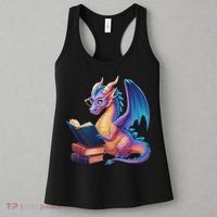 Bookworm Book Lover Women Dragon Reading Women's Tank Top thumb 3