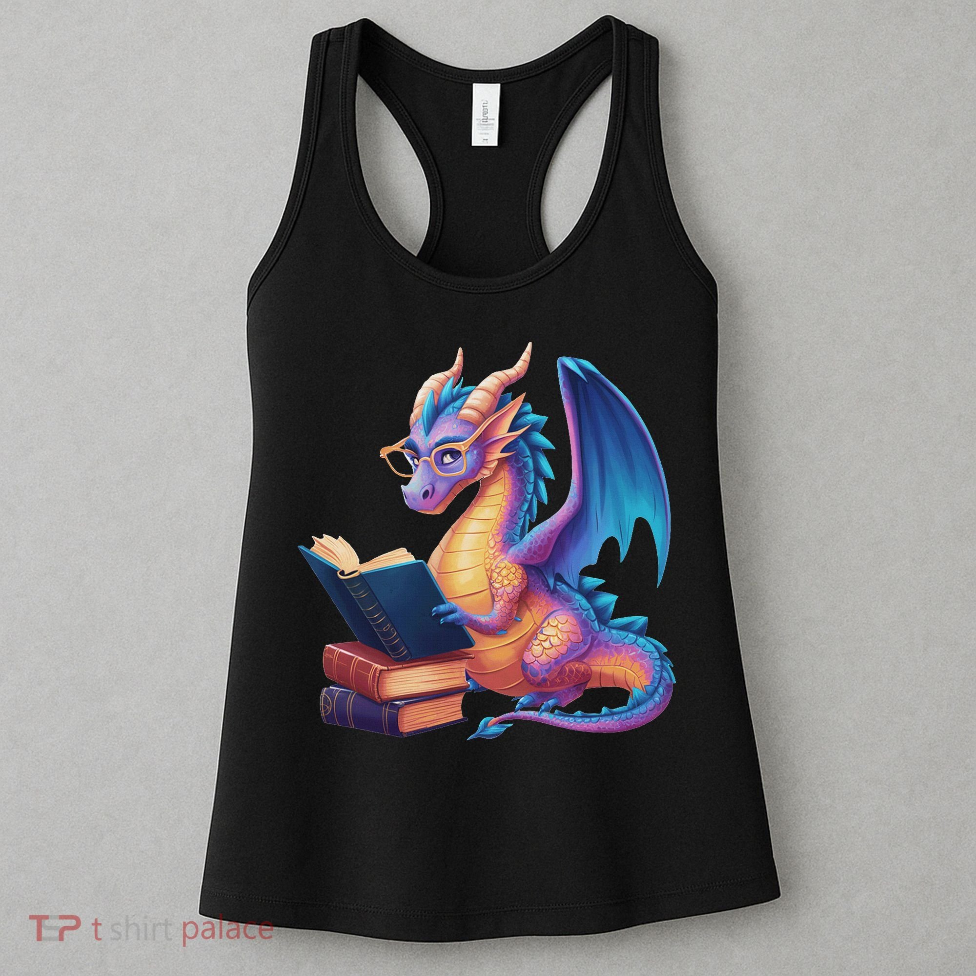 Bookworm Book Lover Women Dragon Reading Women's Tank Top