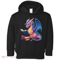 Bookworm Book Lover Women Dragon Reading Toddler Hoodie thumb 0