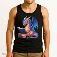 Bookworm Book Lover Women Dragon Reading Tank Top thumb 3